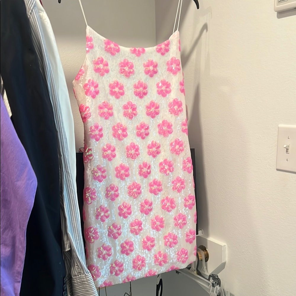 Altar'd State Pink and White Floral Mini Dress